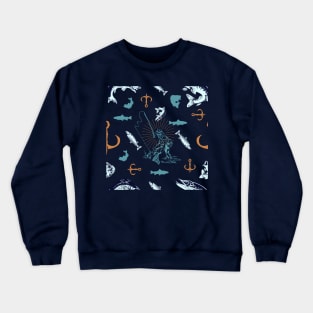 Angler's Pattern of Freshwater Fishing Crewneck Sweatshirt